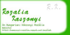 rozalia kaszonyi business card