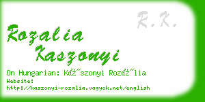 rozalia kaszonyi business card